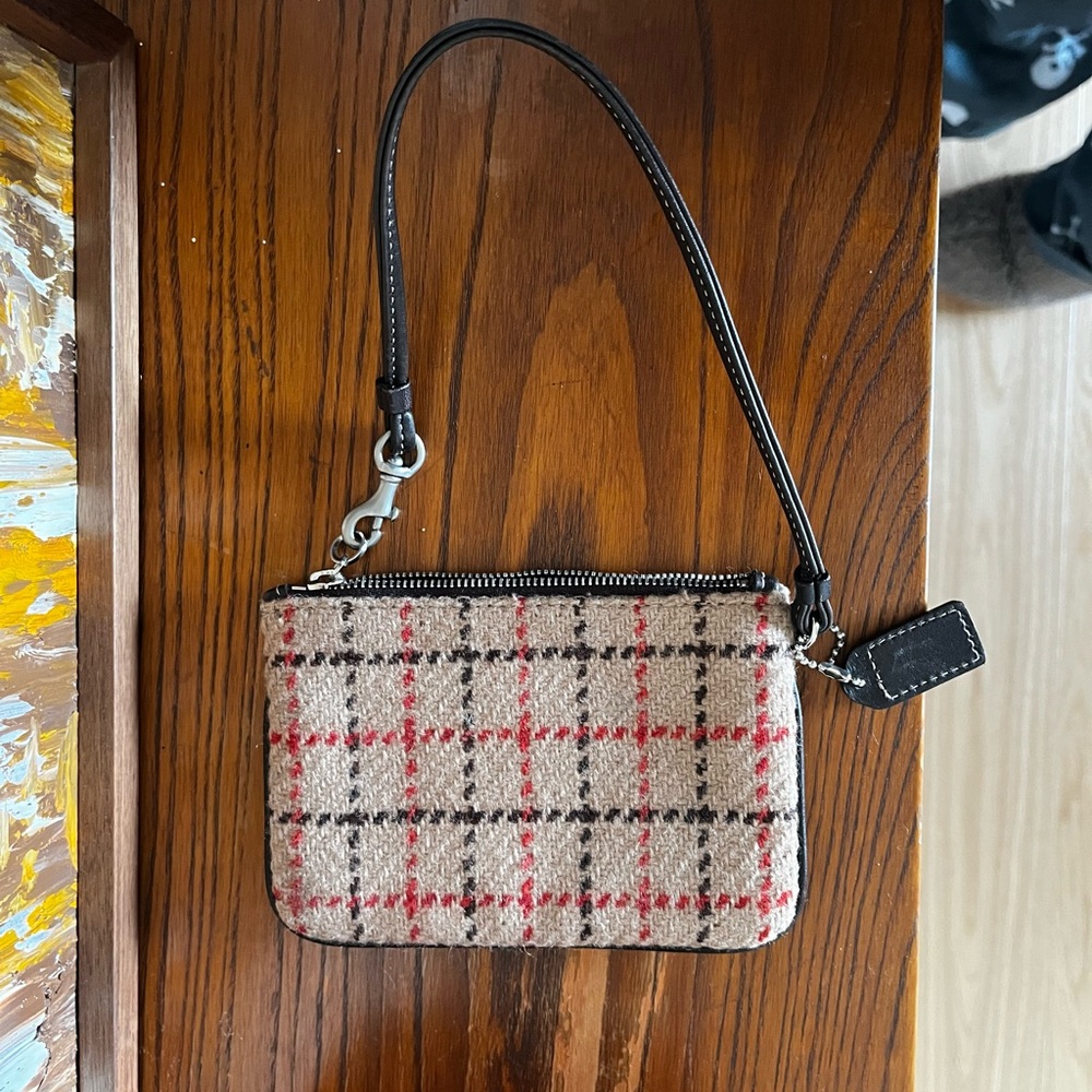 Coach brown, red and tan bag